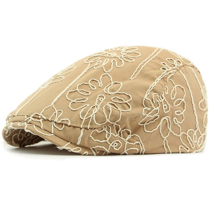 Leicester Floral Artist Beret in Khaki