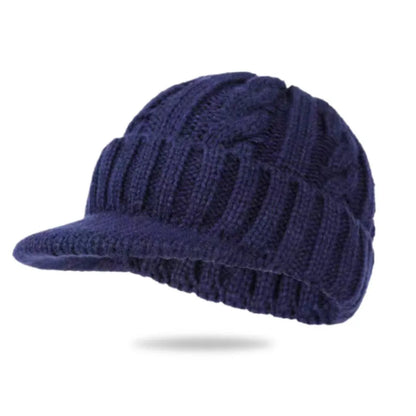 Winter Knitted Brim Beanie – Warm Ear Protection Outdoor Cap