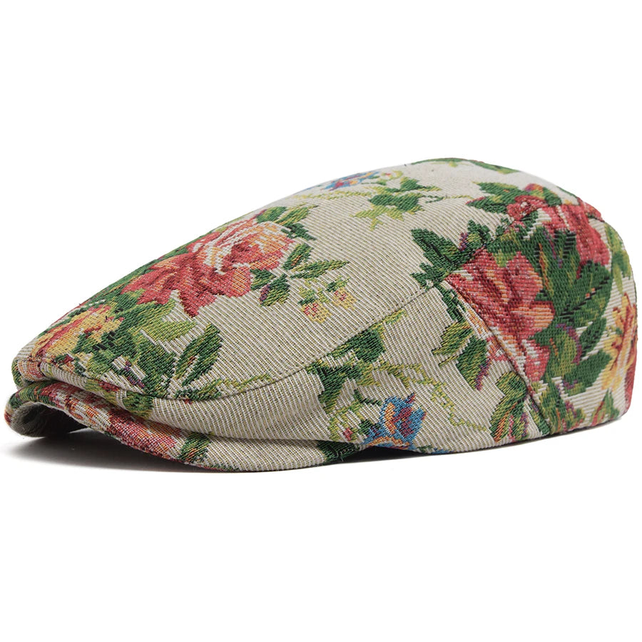 Floral Print Ivy Cap | Heritage Country Flat Cap | Urban Caps NZ