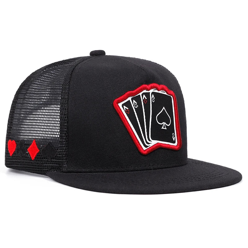 The Ace | Playing Card Embroidery Unisex Snapback Cap | Urban Caps NZ