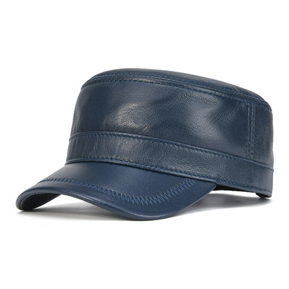 The Wellington | Men's Leather Cadet Flat Top Cap | Urban Caps NZ