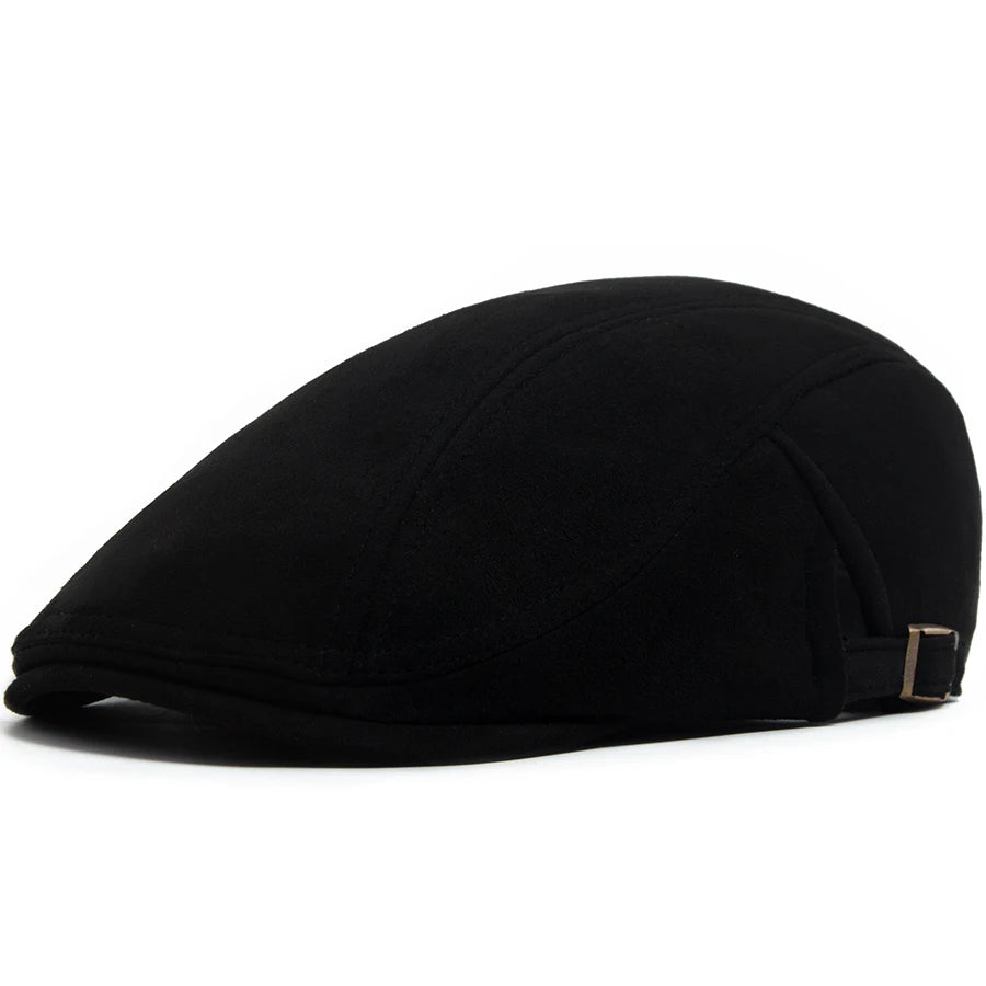 Faux Suede Side Buckle Ivy Cap | Retro Winter Flat Cap | Urban Caps NZ