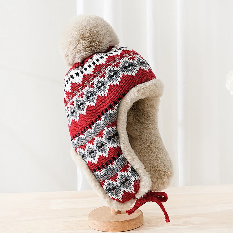 Whitehorse Knitted Patchwork Trapper Hat