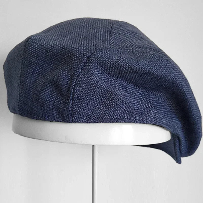 Ashton Linen Newsboy Cap