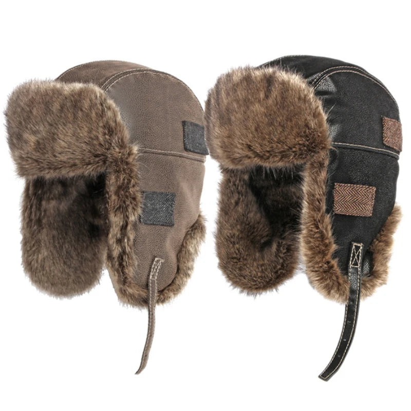 Iqaluit Leather Fur Trapper Hat