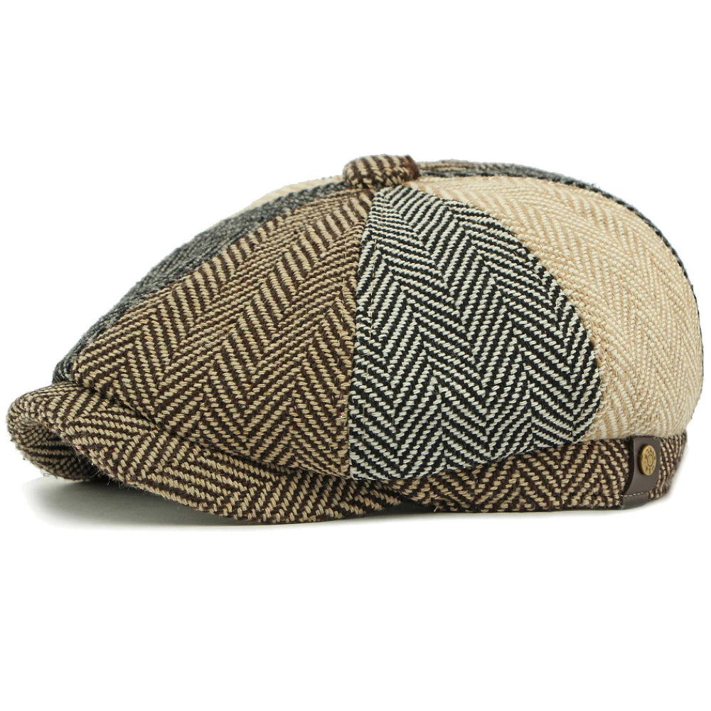 Arundel Plaid Wool Beret in Multi Color