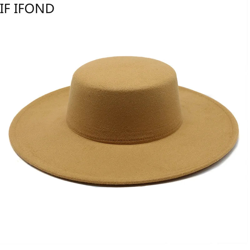 Classic Wide Brim Fedora Hat – Structured Formal Travel Cap