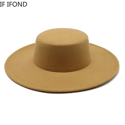 Classic Wide Brim Fedora Hat – Structured Formal Travel Cap