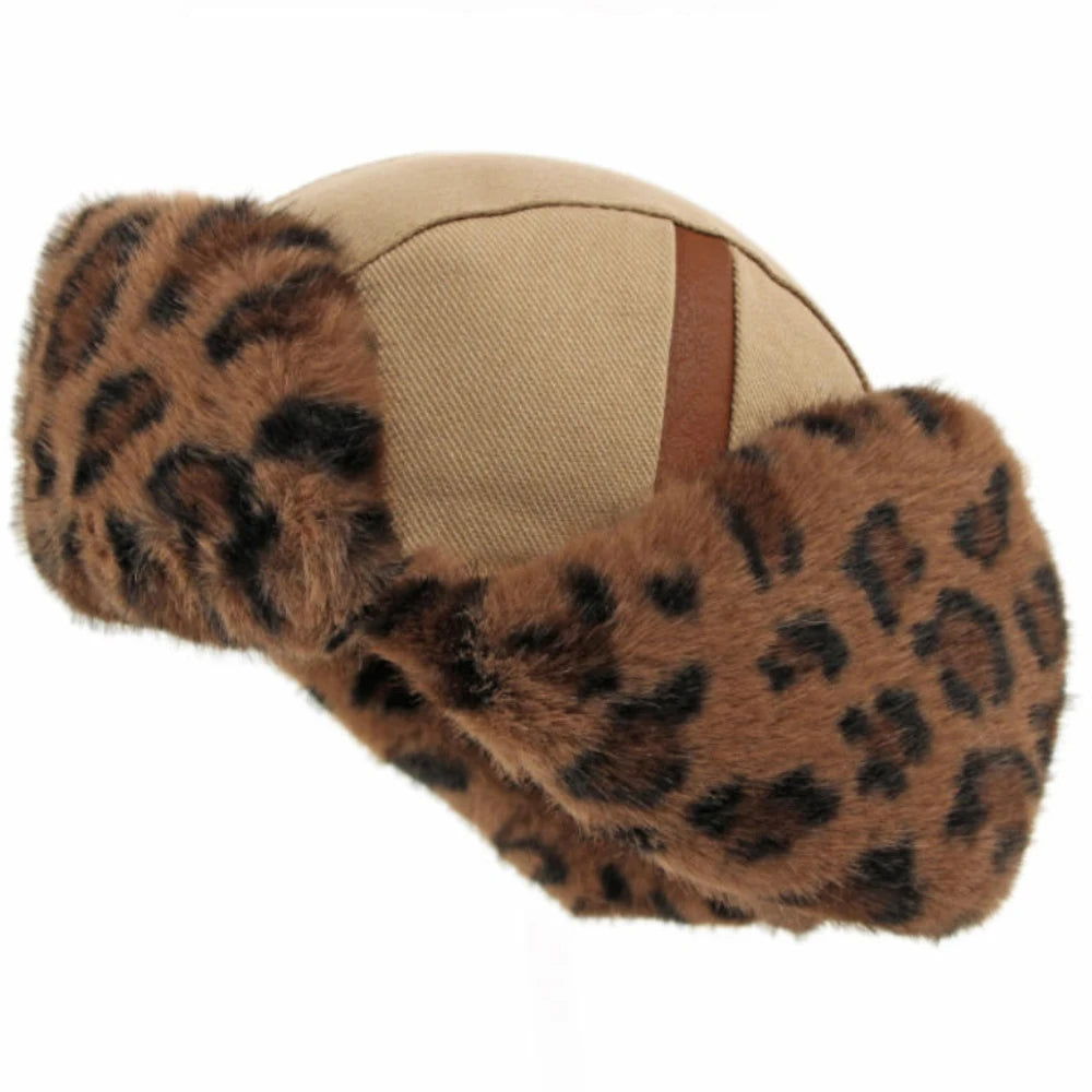 Klondike Leopard-Print Trapper Hat