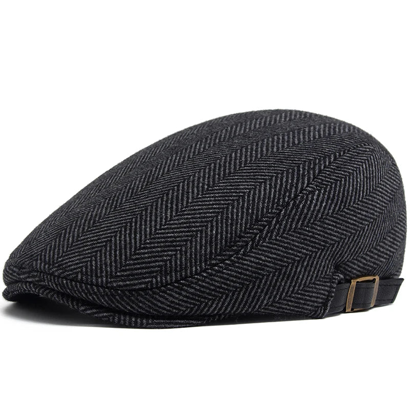 Striped Wool Velvet Ivy Cap | Premium Highland Flat Cap | Urban Caps NZ