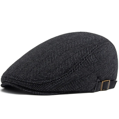Striped Wool Velvet Ivy Cap | Premium Highland Flat Cap | Urban Caps NZ