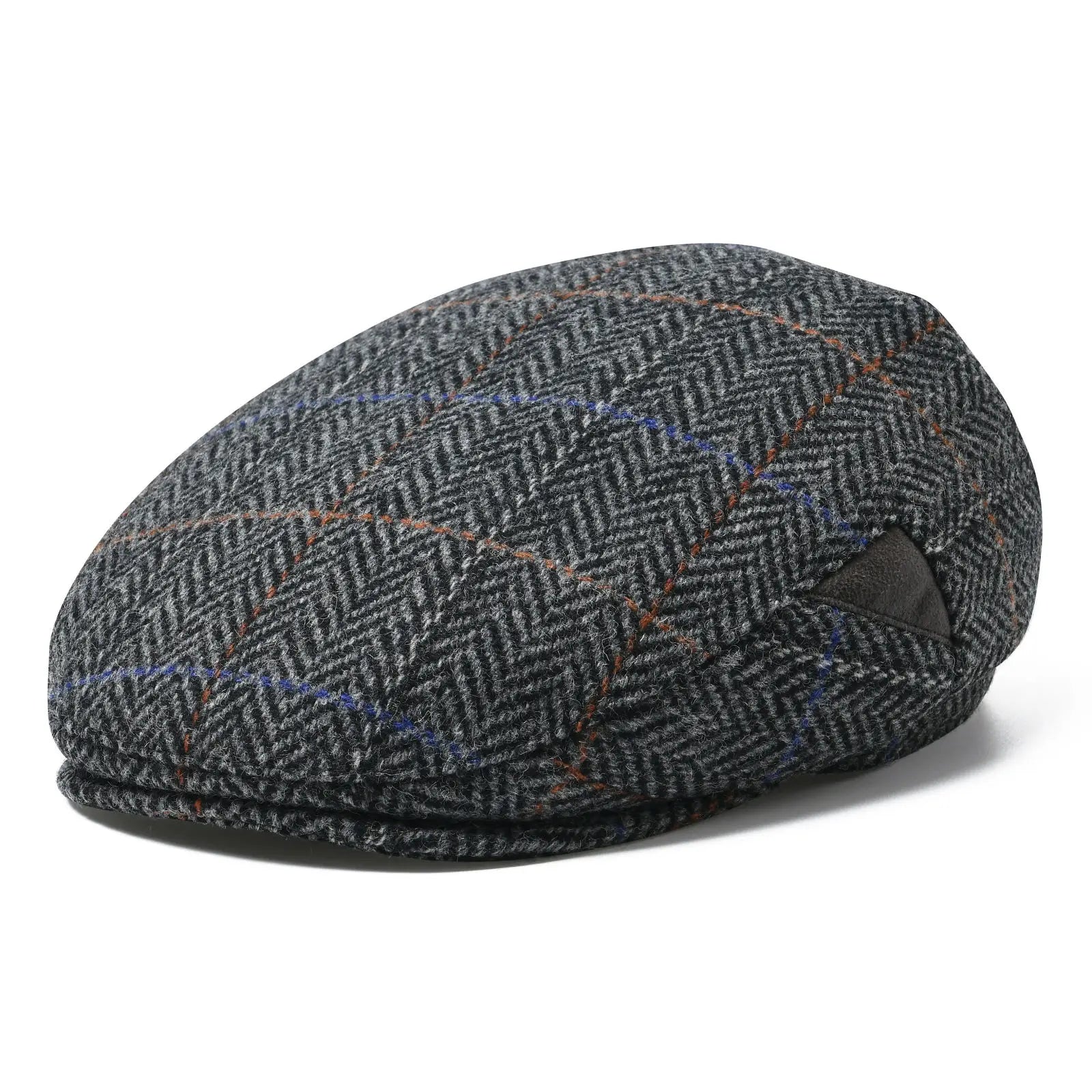 Dublin Herringbone Tweed Newsboy Cap in Gray