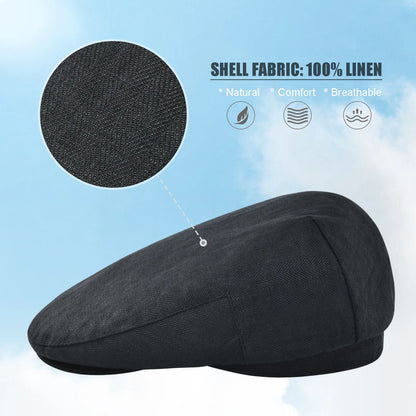 The Siena | Natural Linen Eco-Friendly Flat Cap | Urban Caps NZ