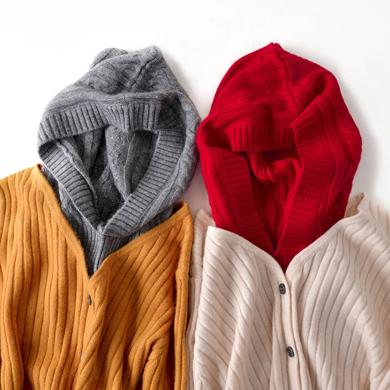 The Cairngorm | 100% Wool Balaclava Hooded Scarf Beanie | Urban Caps NZ