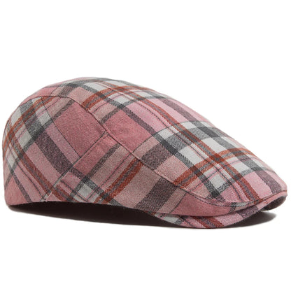 Thin Herringbone Plaid Ivy Cap | Lightweight Flat Hat | Urban Caps NZ