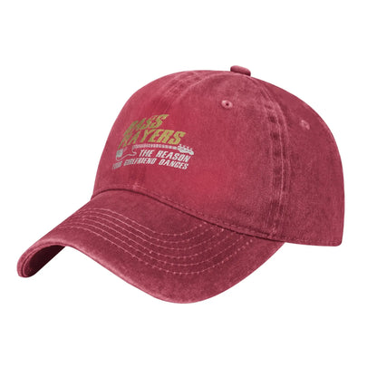 Bass Players Vintage Distressed Baseball Cap – Unisex Adjustable Music Hat