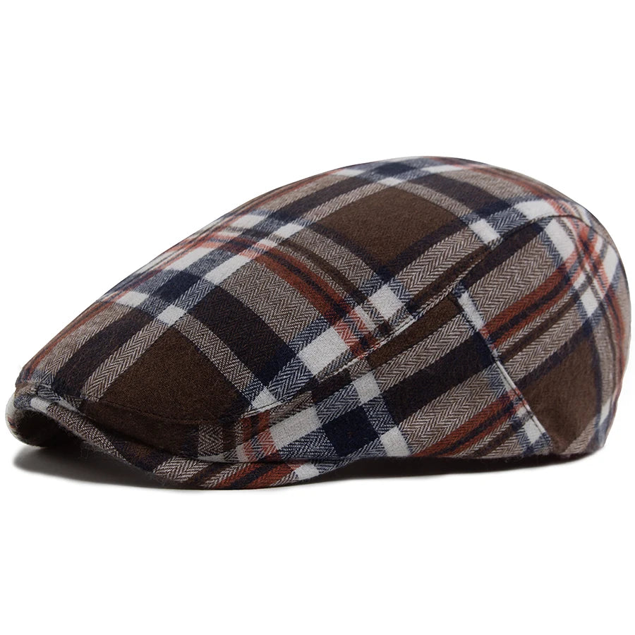 Thin Herringbone Plaid Ivy Cap | Lightweight Flat Hat | Urban Caps NZ
