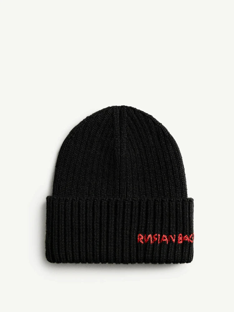 The Chamonix | Thick Wool Embroidered Letter Knitted Beanie | Urban Caps NZ