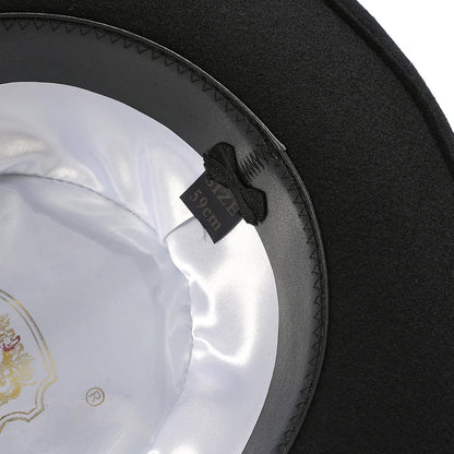 Black Luxury Wool Fedora Hat – Crushable Satin Lined Feather Fedora