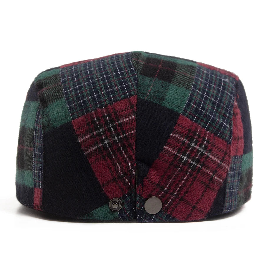 Big Plaid Patchwork Ivy Cap | Retro Country Flat Cap | Urban Caps NZ