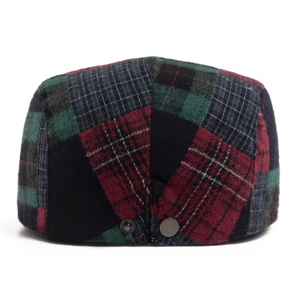 Big Plaid Patchwork Ivy Cap | Retro Country Flat Cap | Urban Caps NZ