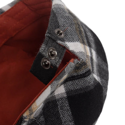 Thin Herringbone Plaid Ivy Cap | Lightweight Flat Hat | Urban Caps NZ
