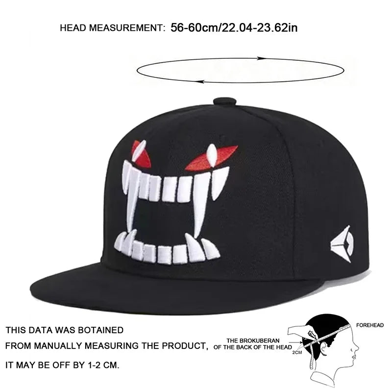 The Shoreditch | Demon Embroidery Unisex Snapback Cap | Urban Caps NZ