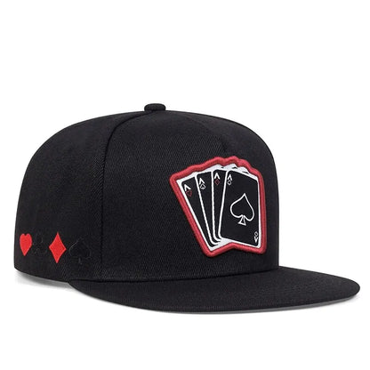 The Ace | Playing Card Embroidery Unisex Snapback Cap | Urban Caps NZ