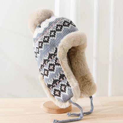 Whitehorse Knitted Patchwork Trapper Hat