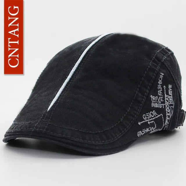 Cotton Letter Embroidered Ivy Cap | Driver's Flat Cap | Urban Caps NZ