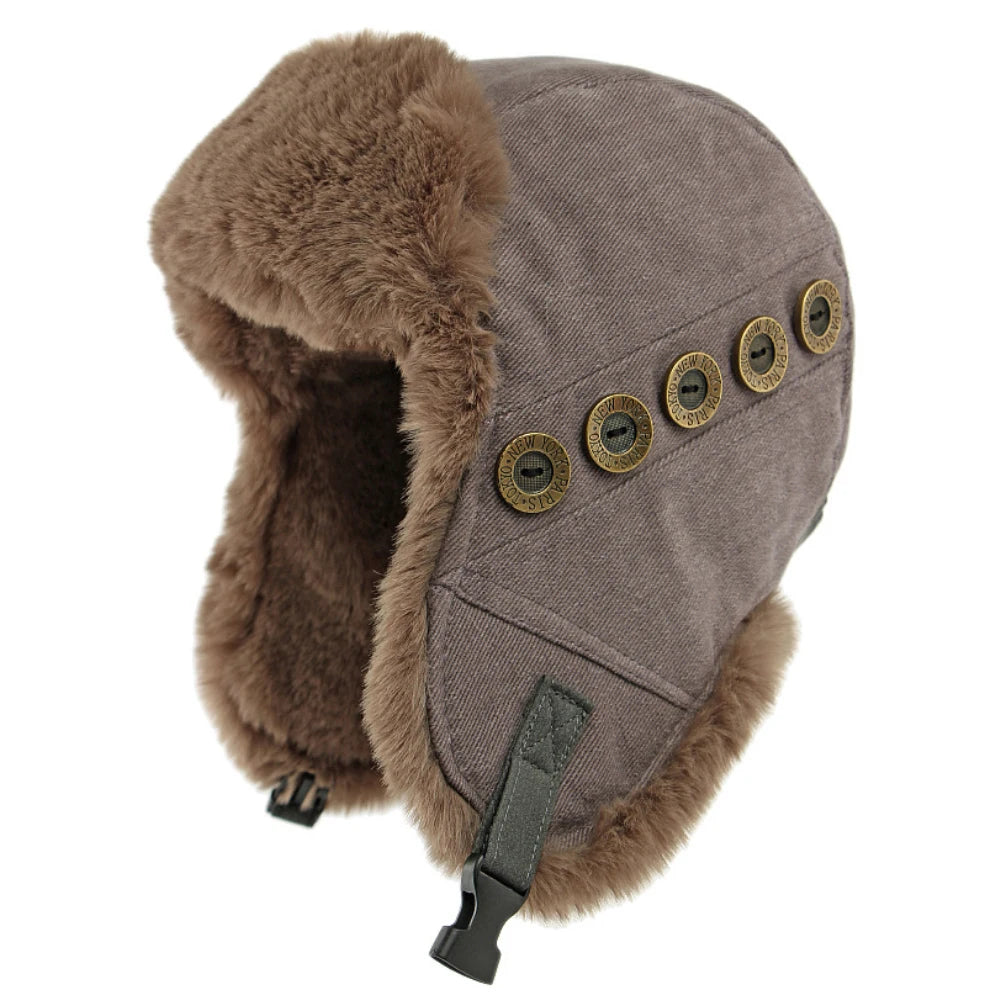 Verkhoyansk Faux Fur Trapper Hat in Gray