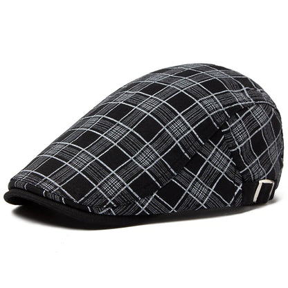 Thin Plaid Linen Ivy Cap | Country Summer Flat Cap | Urban Caps NZ