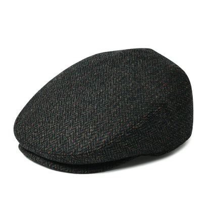 The Gleneagles | Men's Herringbone Wool Blend Driving Flat Cap | Urban Caps NZ
