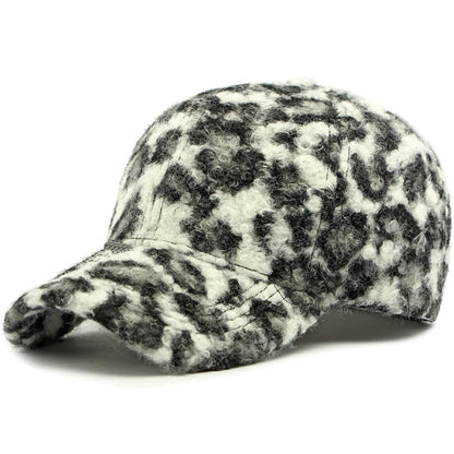Savoy Leopard-Print Baseball Cap in White