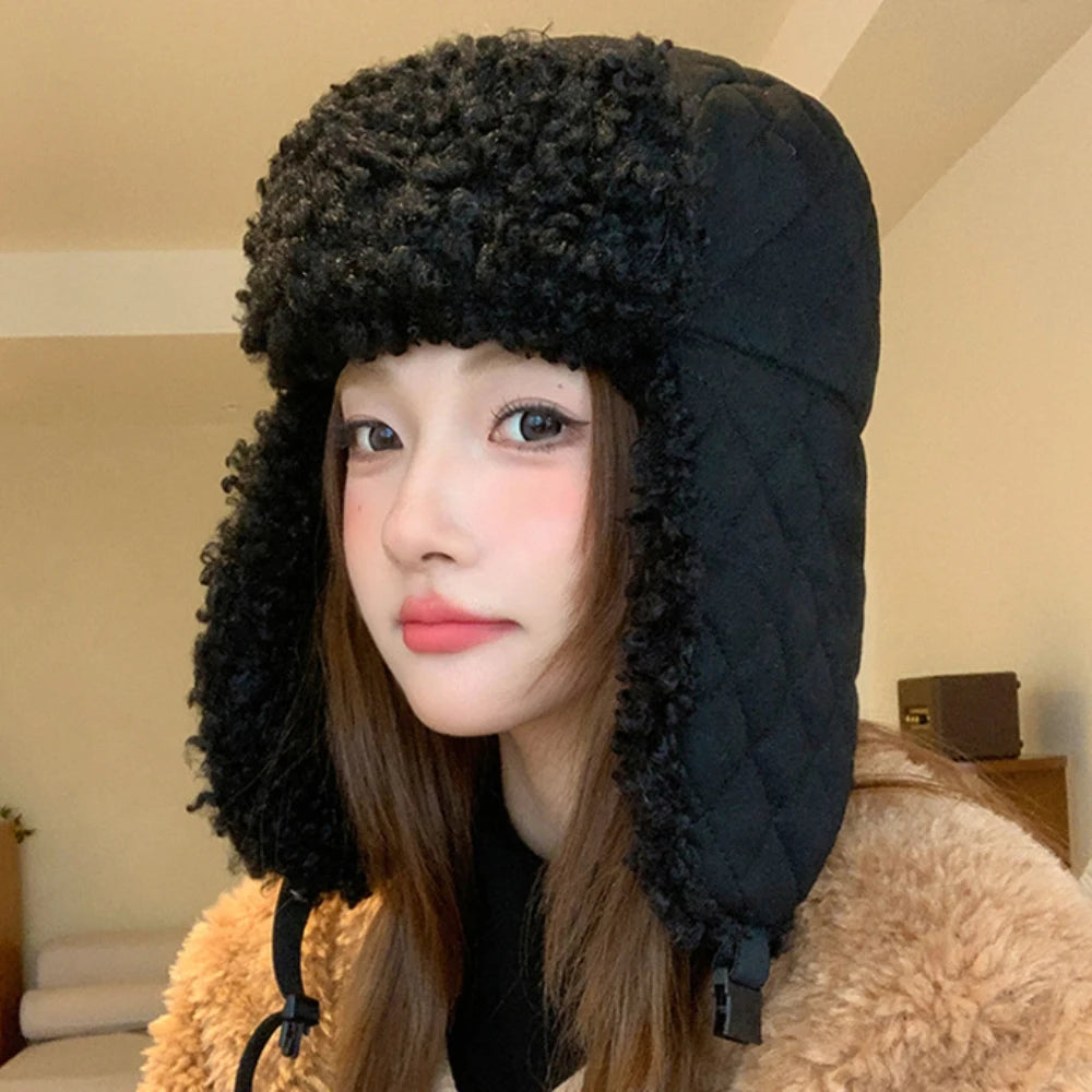 Tundra Fleece-Lined Trapper Hat in Black