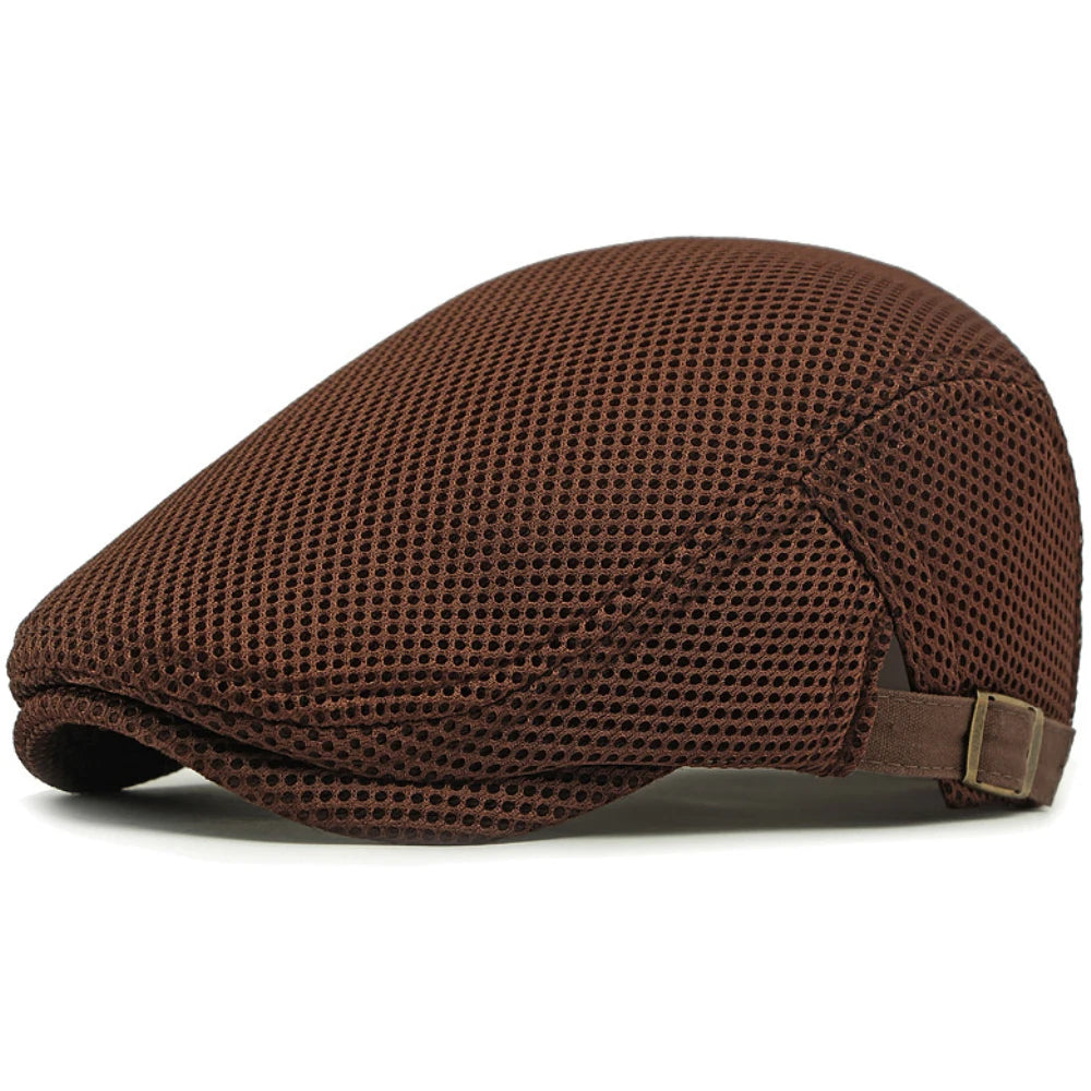 Godalming Mesh Breathable Beret in Coffee