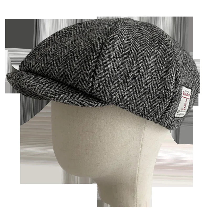 Premium Harris Tweed Octagonal Newsboy Cap – 100% Pure Wool Heritage Collection | Urban Caps