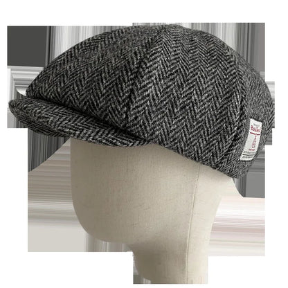 Premium Harris Tweed Octagonal Newsboy Cap – 100% Pure Wool Heritage Collection | Urban Caps