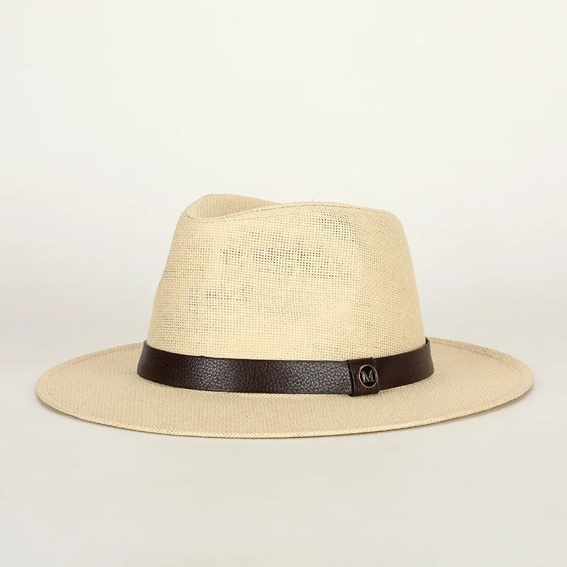 Ashcombe Woven Panama-Style Fedora in M-Creamy-White