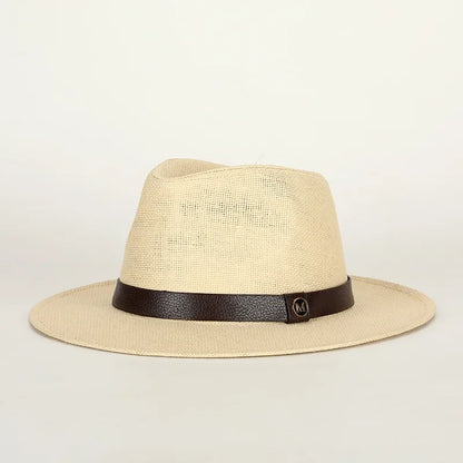 Ashcombe Woven Panama-Style Fedora in M-Creamy-White