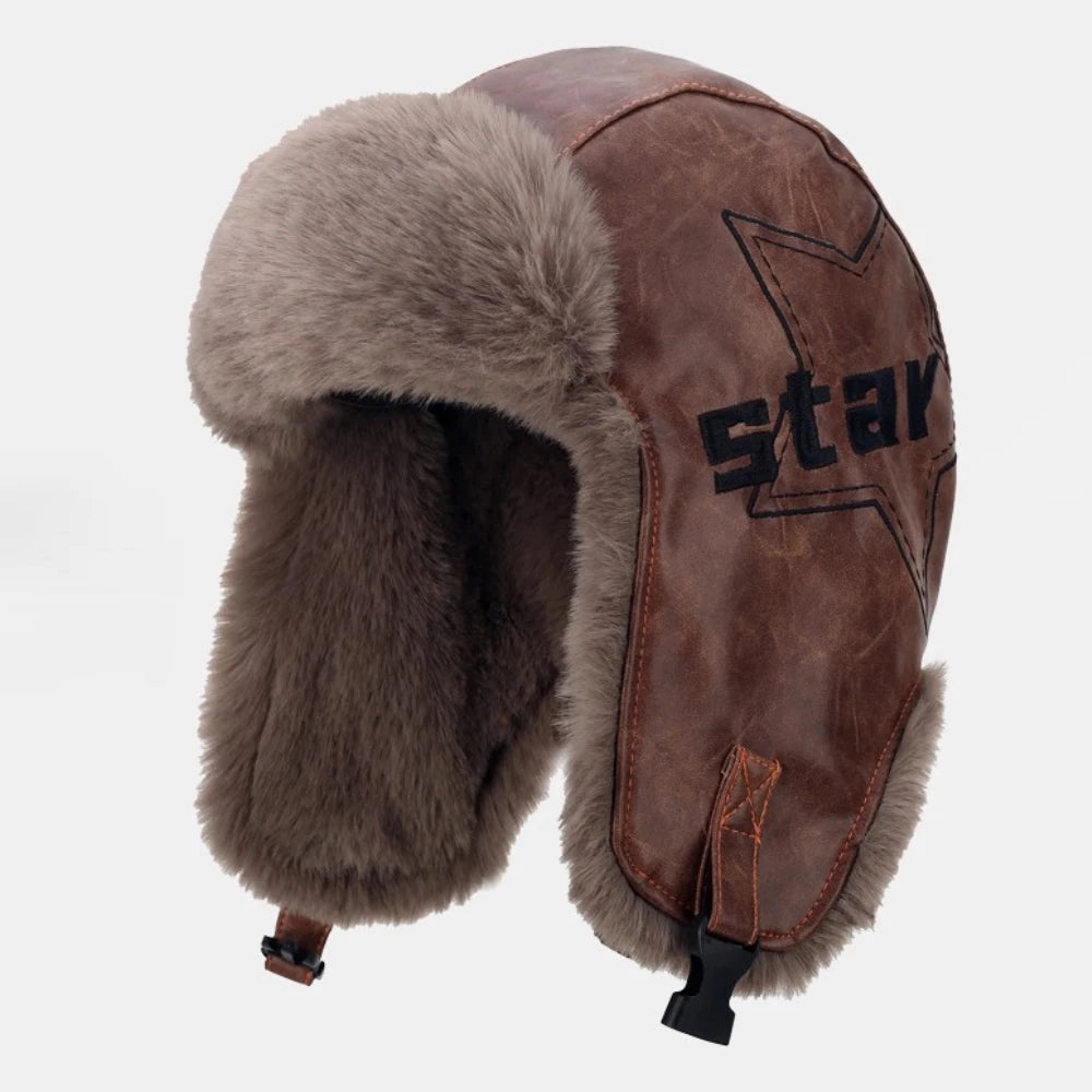 Barents Faux Leather Trapper Hat
