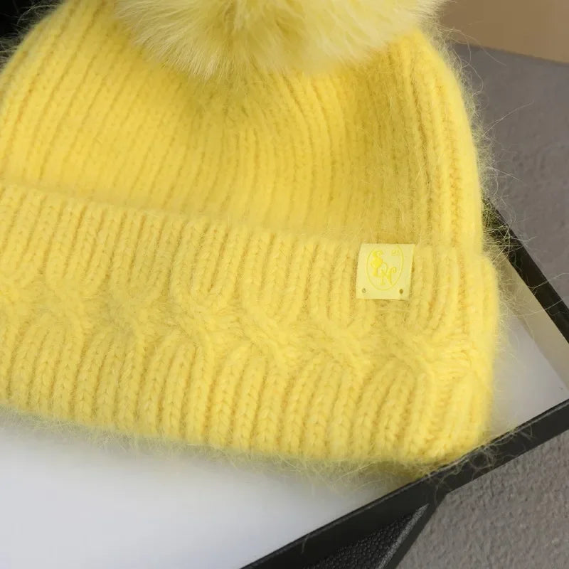 Windermere Fur Pompom Beanie