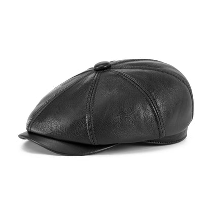 The Belgravia | Premium Leather 8-Panel Newsboy Cap | Urban Caps NZ