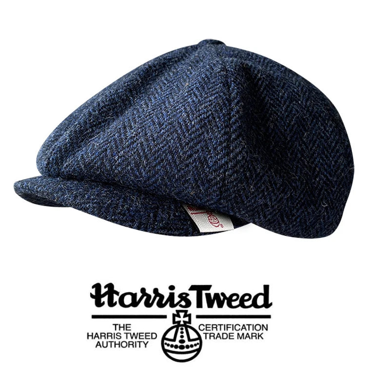 Premium Harris Tweed Octagonal Newsboy Cap – 100% Pure Wool Heritage Collection | Urban Caps