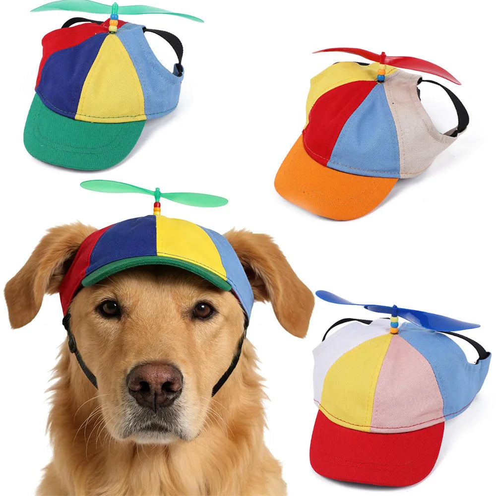 Rainbow propeller cap for dogs and cats