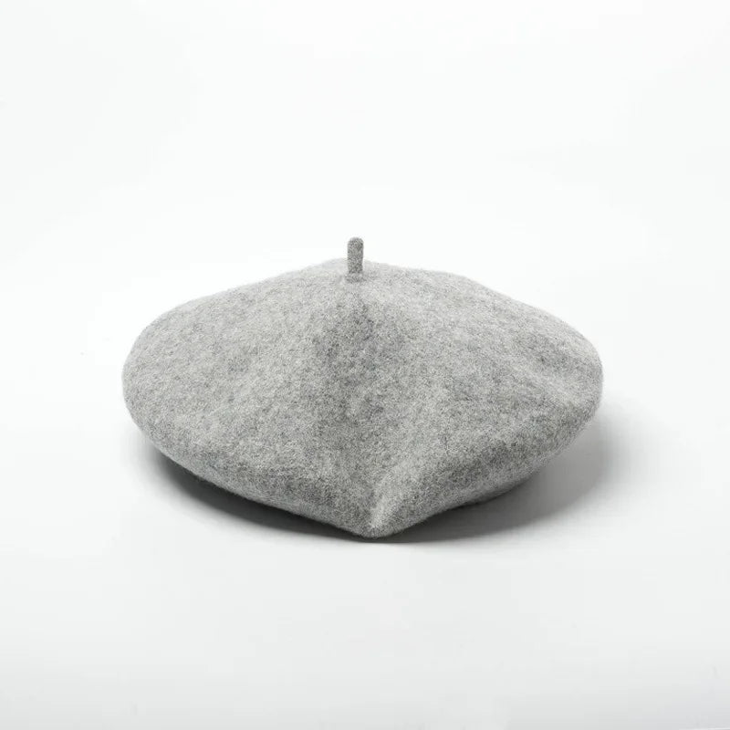 Versailles Wool Beret in Light Hemp Grey