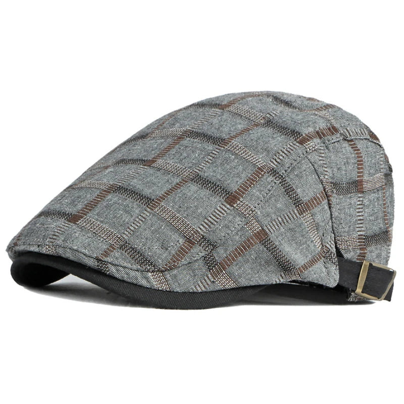 Dumfries Plaid Ivy Cap in Gray