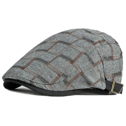 Dumfries Plaid Ivy Cap in Gray