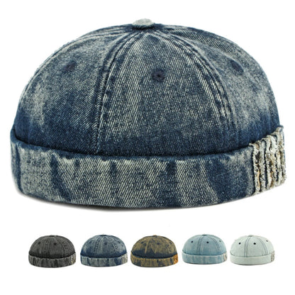 Southbank Denim-Style Beanie in Dark Blue