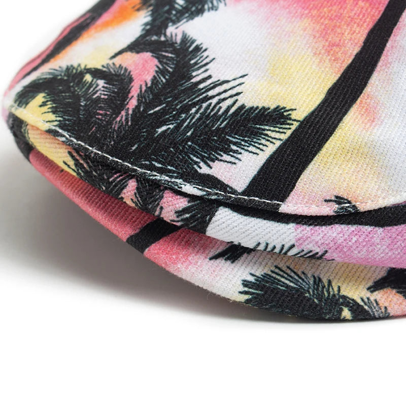 Print Cotton Ivy Cap | Riviera Summer Flat Cap | Urban Caps NZ